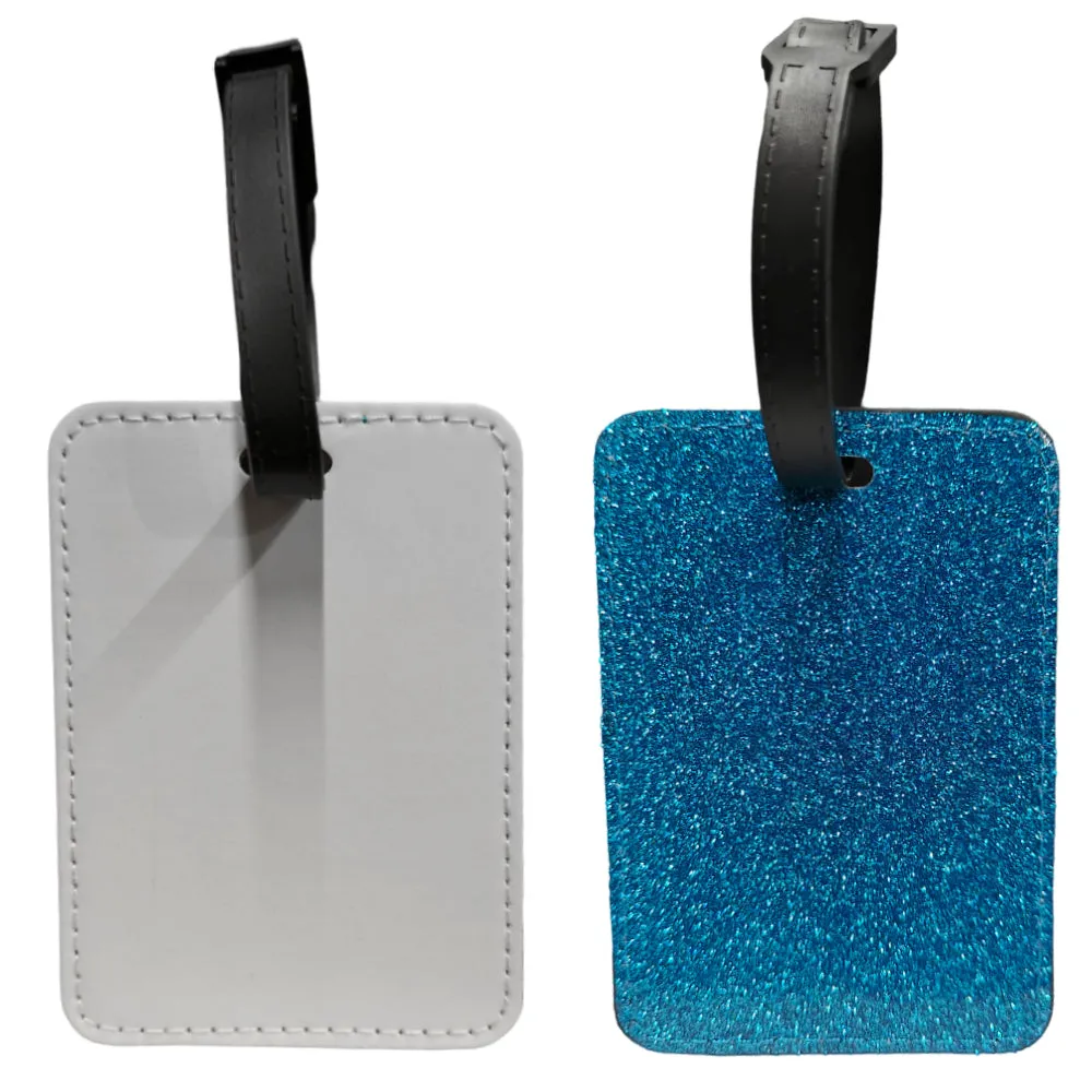 10 x PU Glitter Luggage Tags - OCEAN BLUE