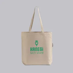 100% Organic Cotton Canvas Grocery Tote Bags W/Gusset - Organic Logo Tote Bags - OR210