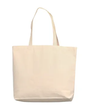 12 ct - 18" Large Organic Canvas Shopper Tote Bags with Bottom Gusset - By Dozen