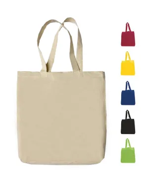 12 ct Economical 100% Cotton Tote Bags with Bottom Gusset - By Dozen