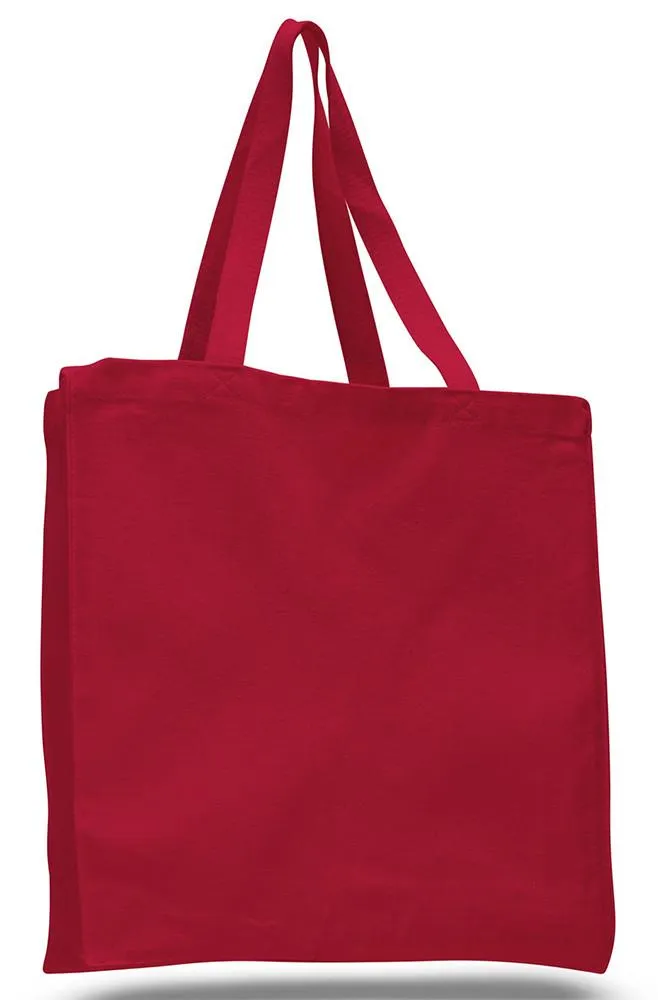 12 ct Heavy Canvas Wholesale Tote bags With Full Gusset - By Dozen