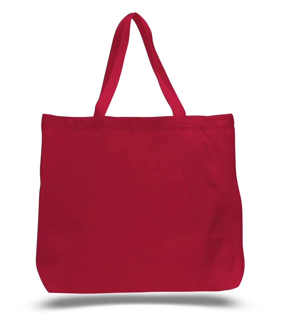 12 ct Large Canvas Wholesale Tote Bag with Long Web Handles - By Dozen