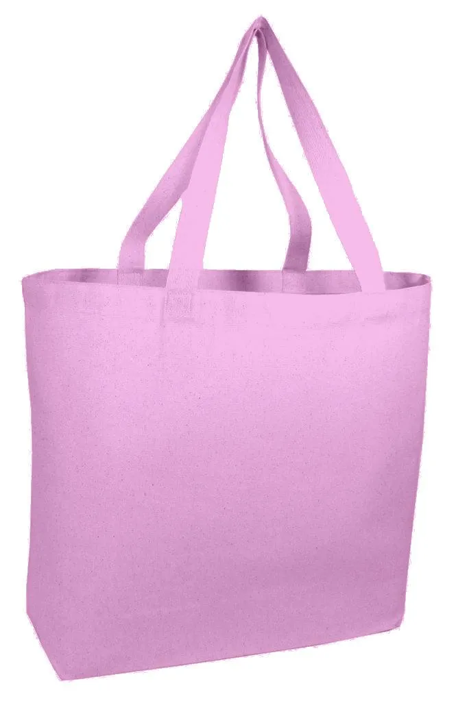 12 ct Large Canvas Wholesale Tote Bag with Long Web Handles - By Dozen