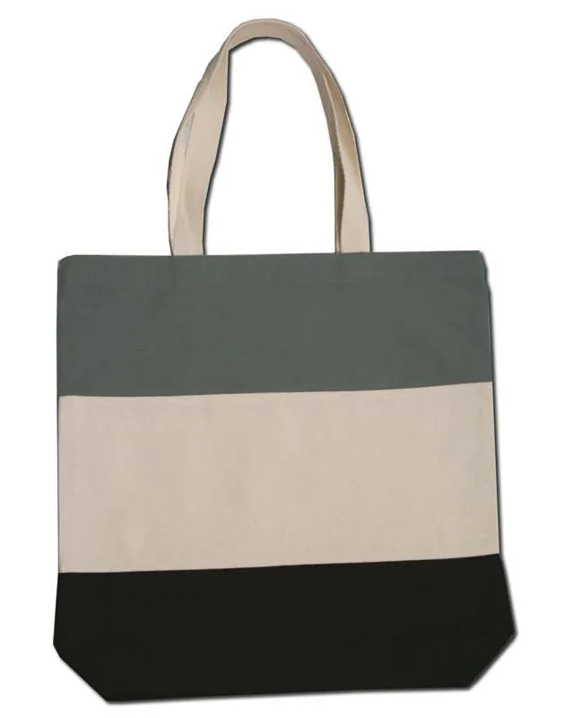 144 ct Wholesale Heavy Canvas Tote Bags Tri-Color - By Case