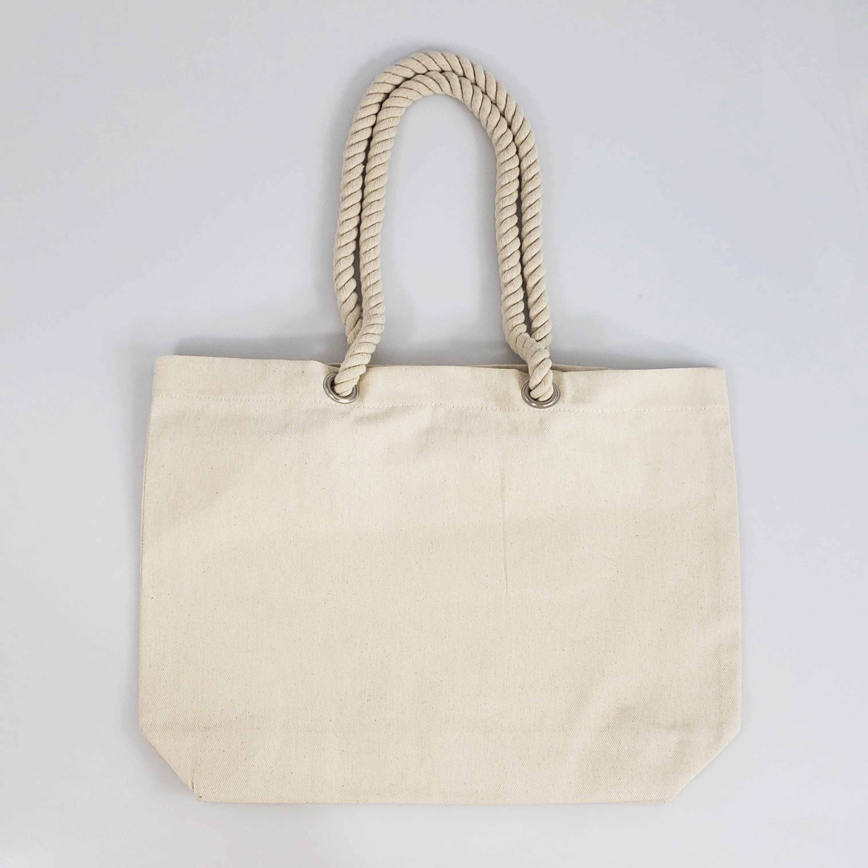 48 ct Canvas Beach Tote Bag with Fancy Rope Handles- By Case