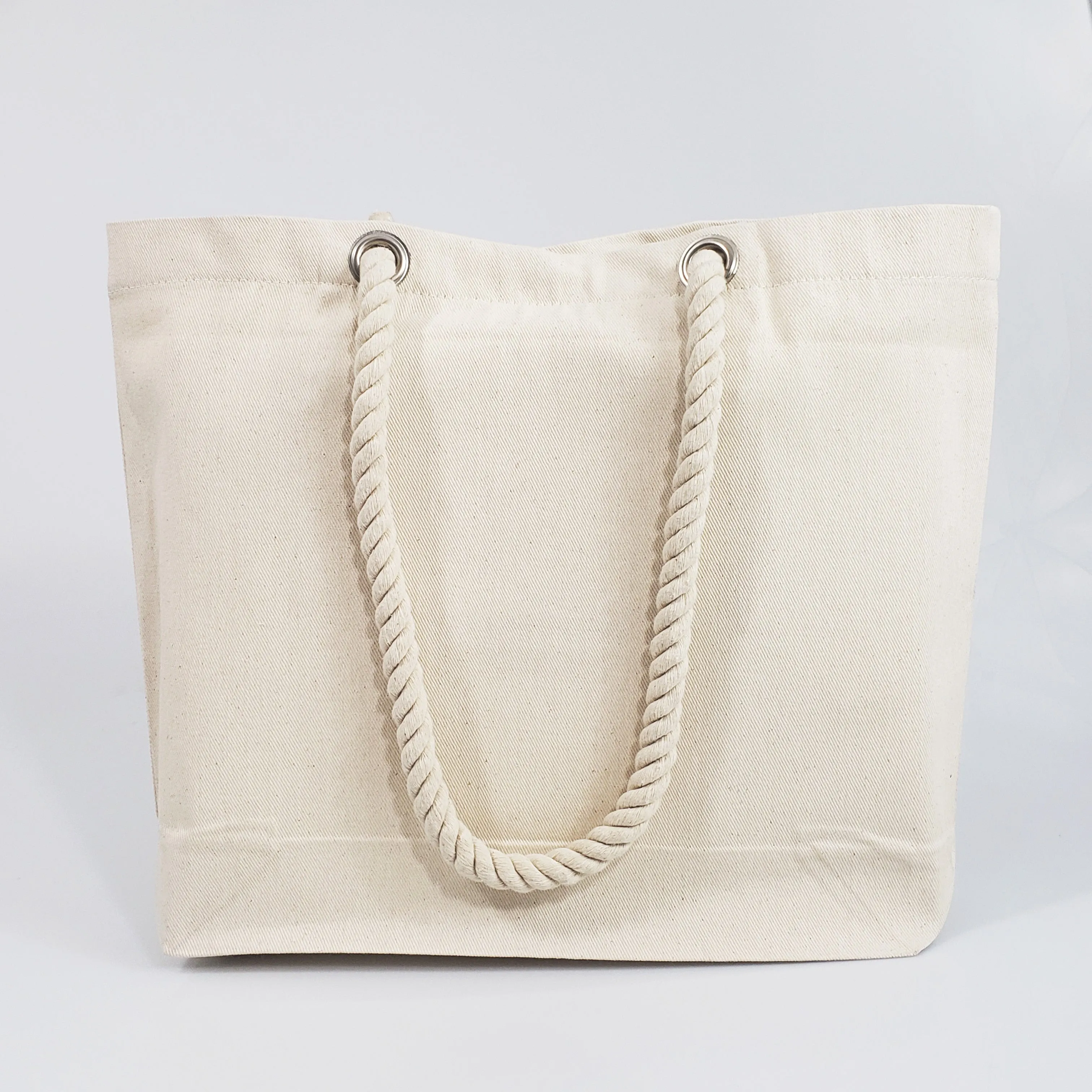 48 ct Canvas Beach Tote Bag with Fancy Rope Handles- By Case