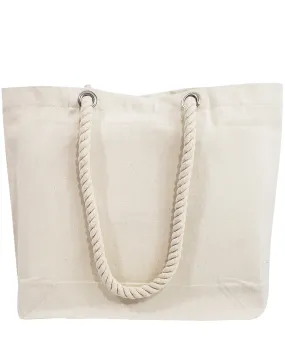 48 ct Canvas Beach Tote Bag with Fancy Rope Handles- By Case