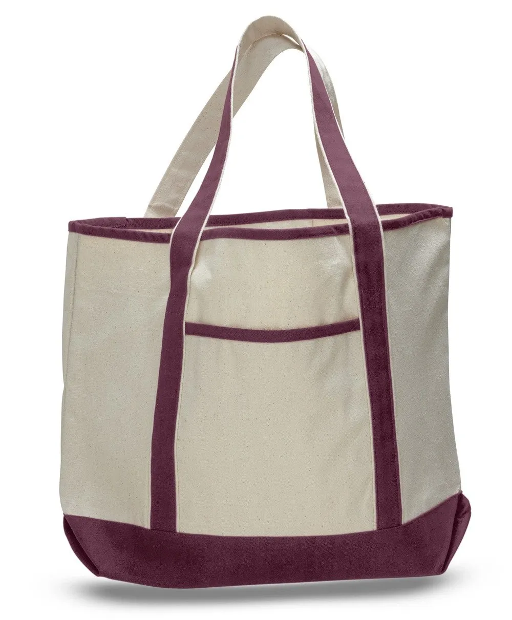 48 ct Jumbo Size Heavy Canvas Deluxe Tote Bag - By Case - Alternative Colors