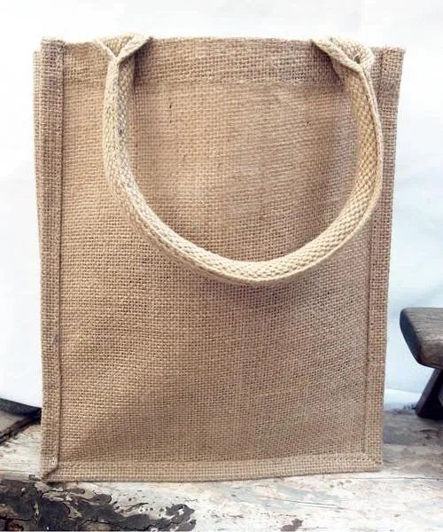 6 ct Small Burlap Bags / Jute Book Bag with Full Gusset - By Bundle