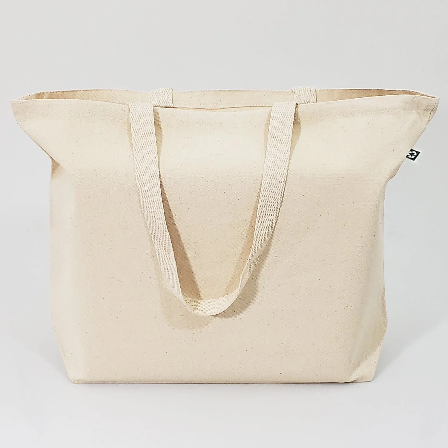 72 ct Large Recycled Cotton Canvas Tote Bags w/Gusset - By Case