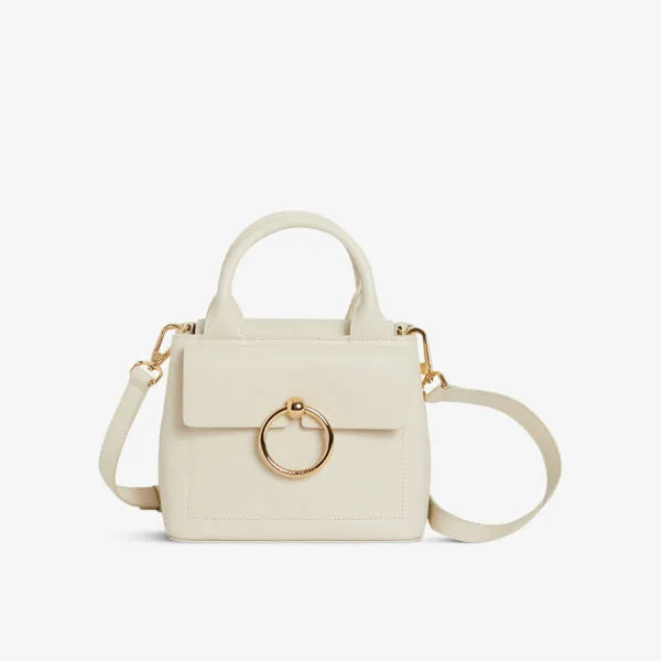 Anouk Claudie Pierlot Mini Leather Crossbody Bag, naturels