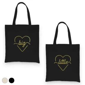 Big Little Line Heart-GOLD Canvas Shoulder Bag Important Delightful