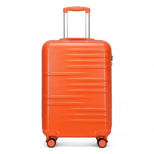 British Traveller 20" Polycarbonate & ABS Hard Shell Suitcase with TSA Lock - Orange, Lightweight & Scratch-Resistant