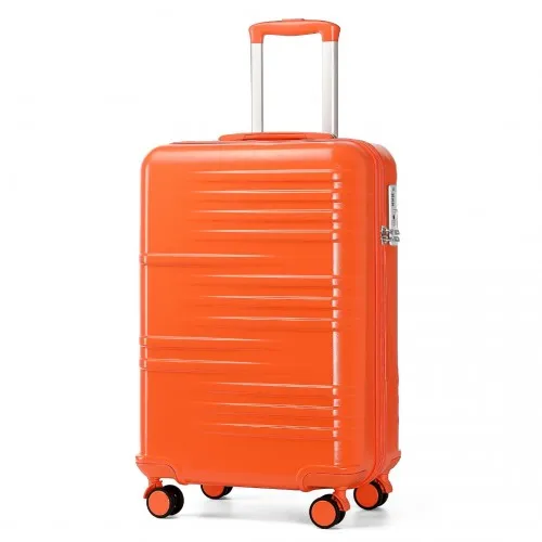 British Traveller 20" Polycarbonate & ABS Hard Shell Suitcase with TSA Lock - Orange, Lightweight & Scratch-Resistant