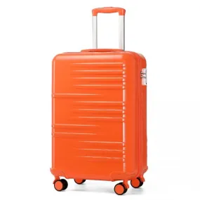 British Traveller 20" Polycarbonate & ABS Hard Shell Suitcase with TSA Lock - Orange, Lightweight & Scratch-Resistant