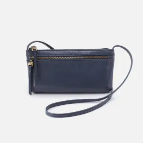 Cara Crossbody In Polished Leather - Blue Stone