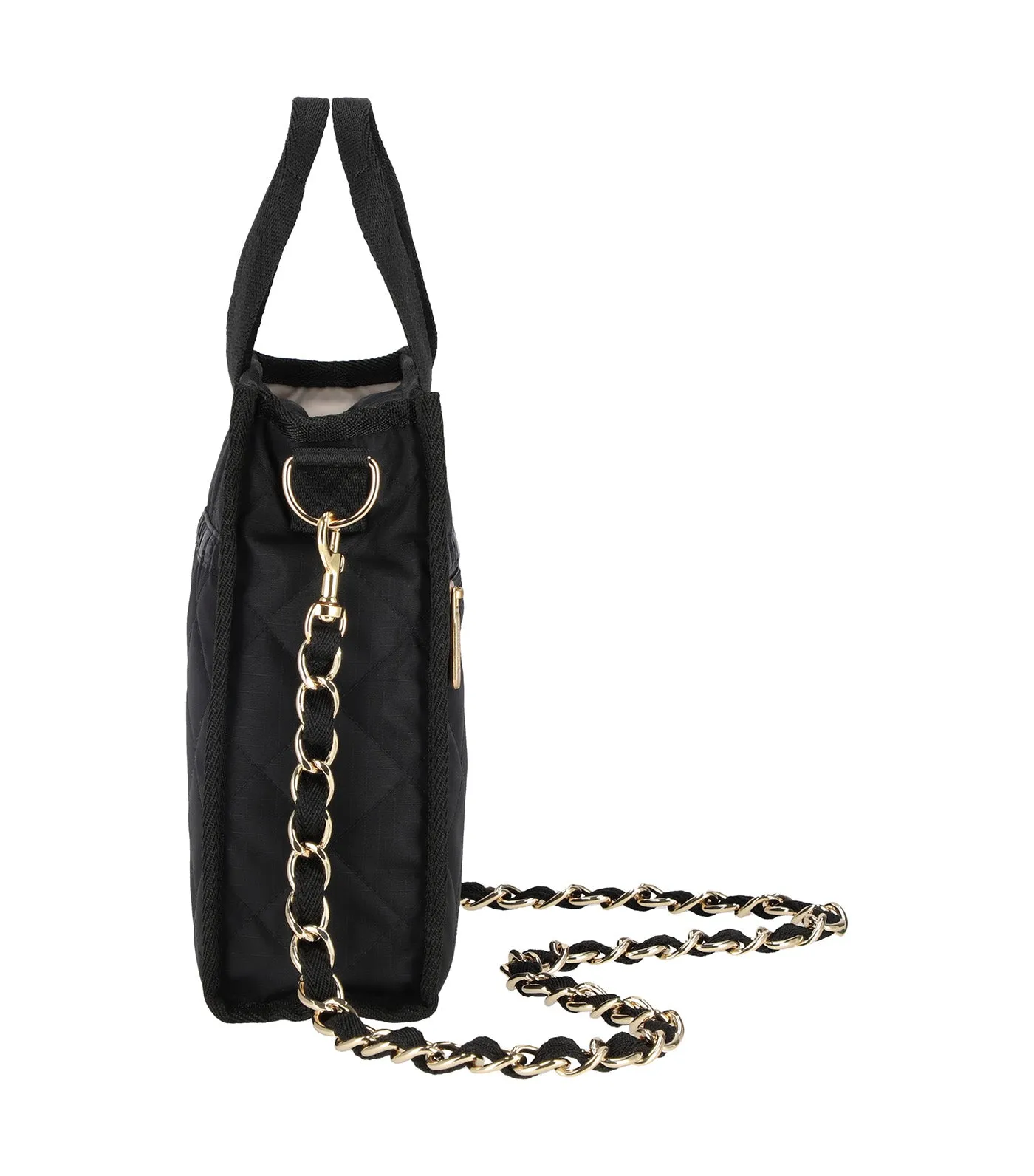 Chain Mini N/S Tote Black Chain Quilt