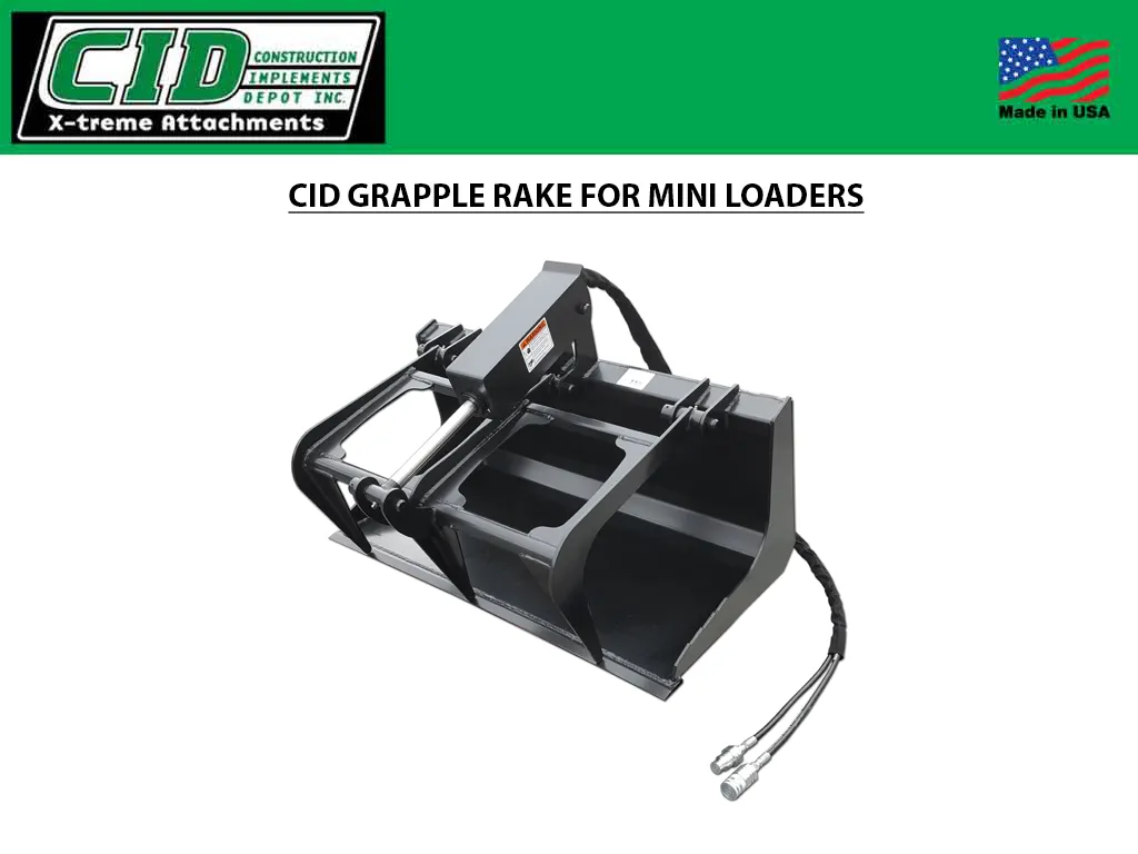 CID Grapple Buckets for Mini Loaders