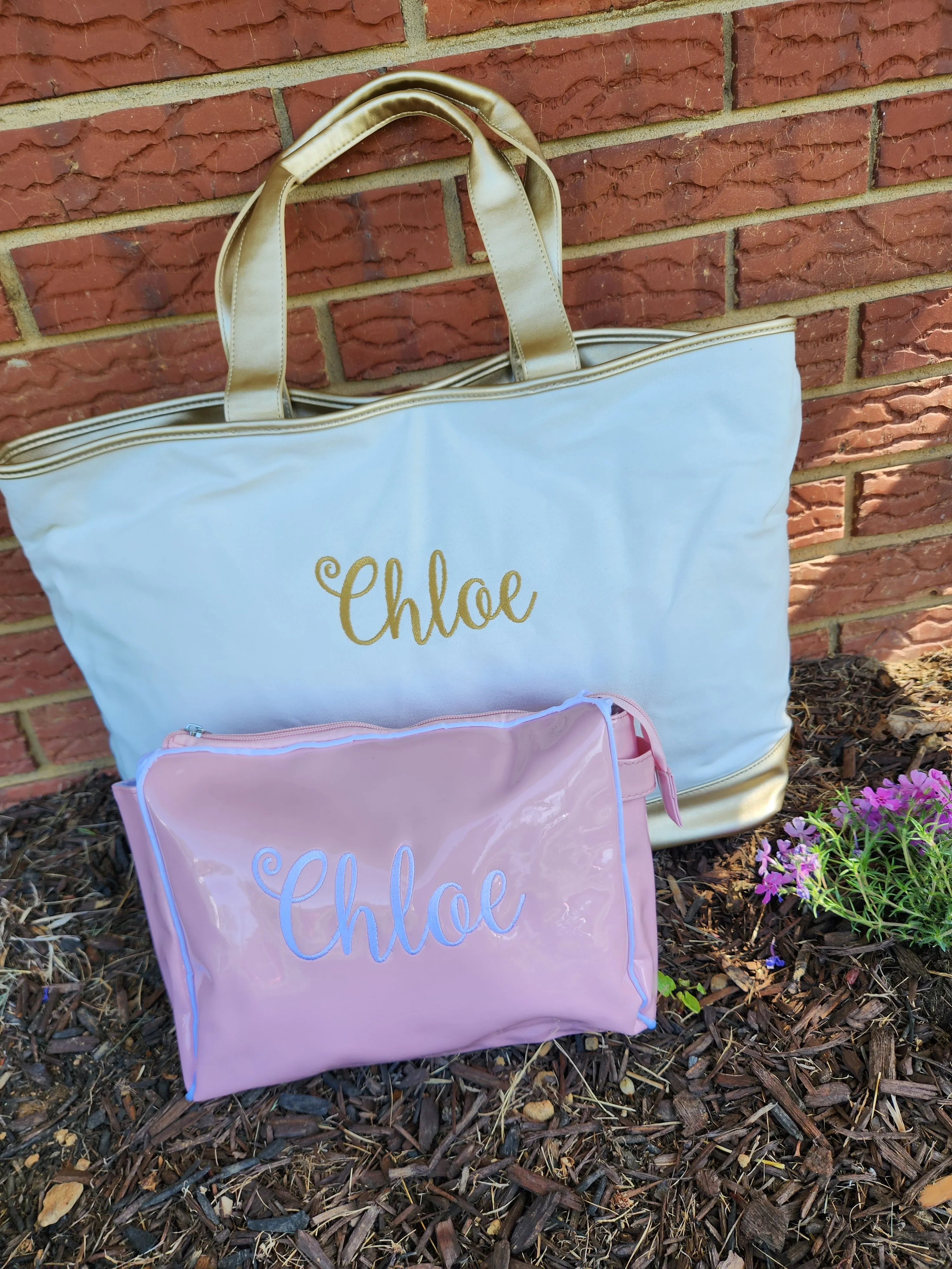 Cream and Gold Tote