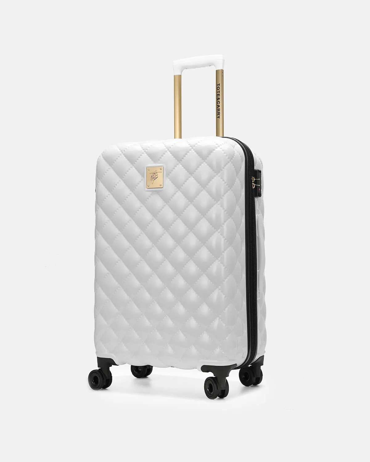 Diamond 3 Piece Luggage Set in White