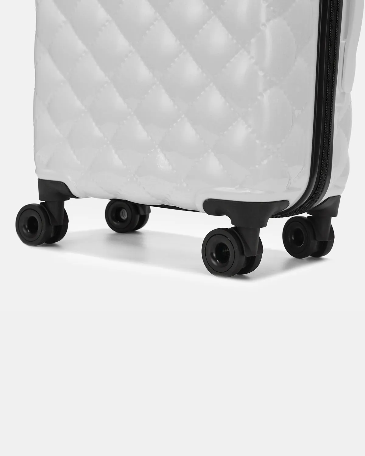 Diamond 3 Piece Luggage Set in White