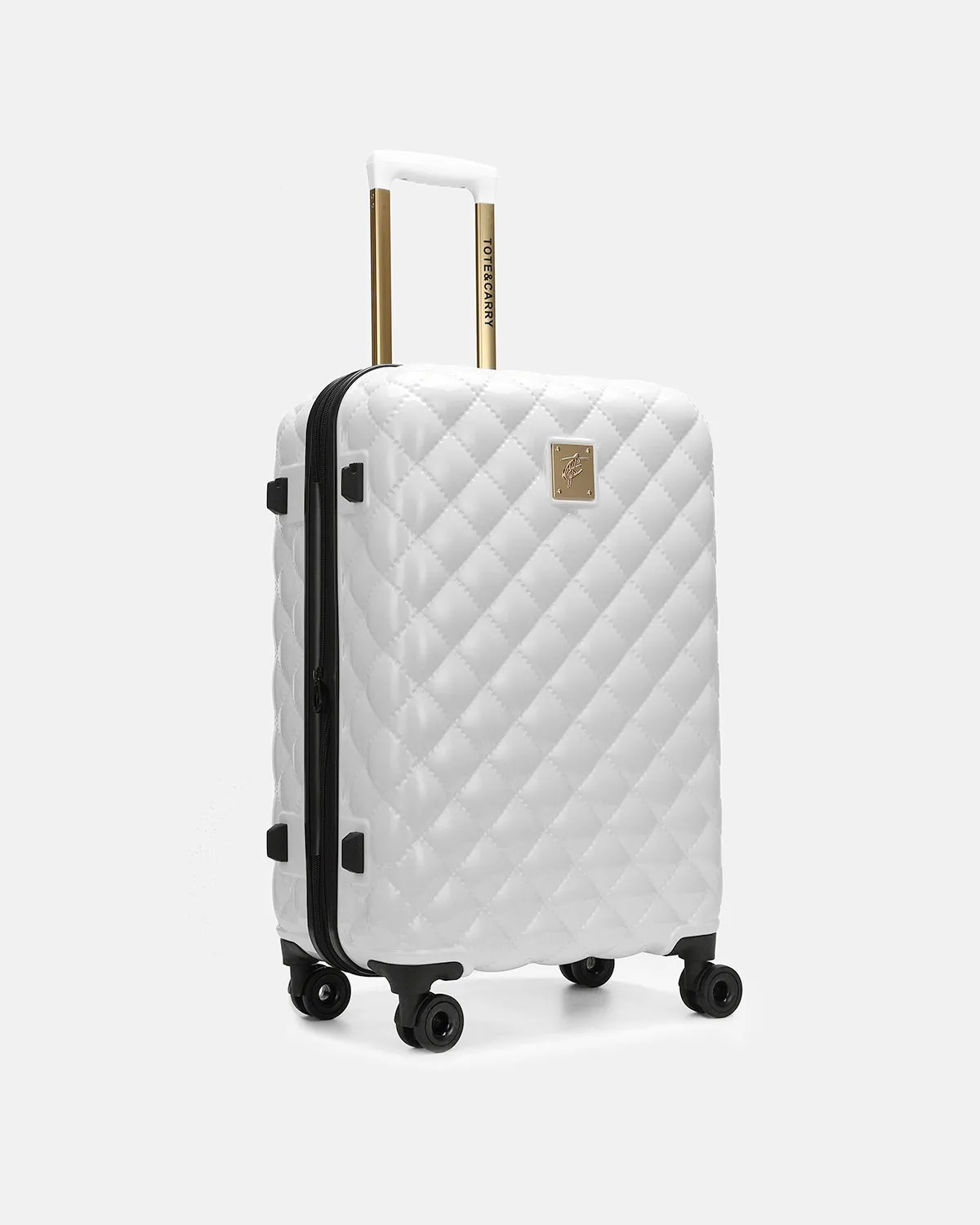 Diamond 3 Piece Luggage Set in White