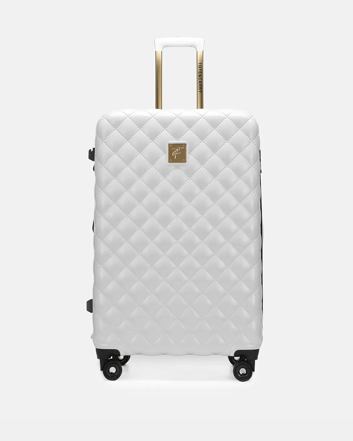 Diamond 3 Piece Luggage Set in White