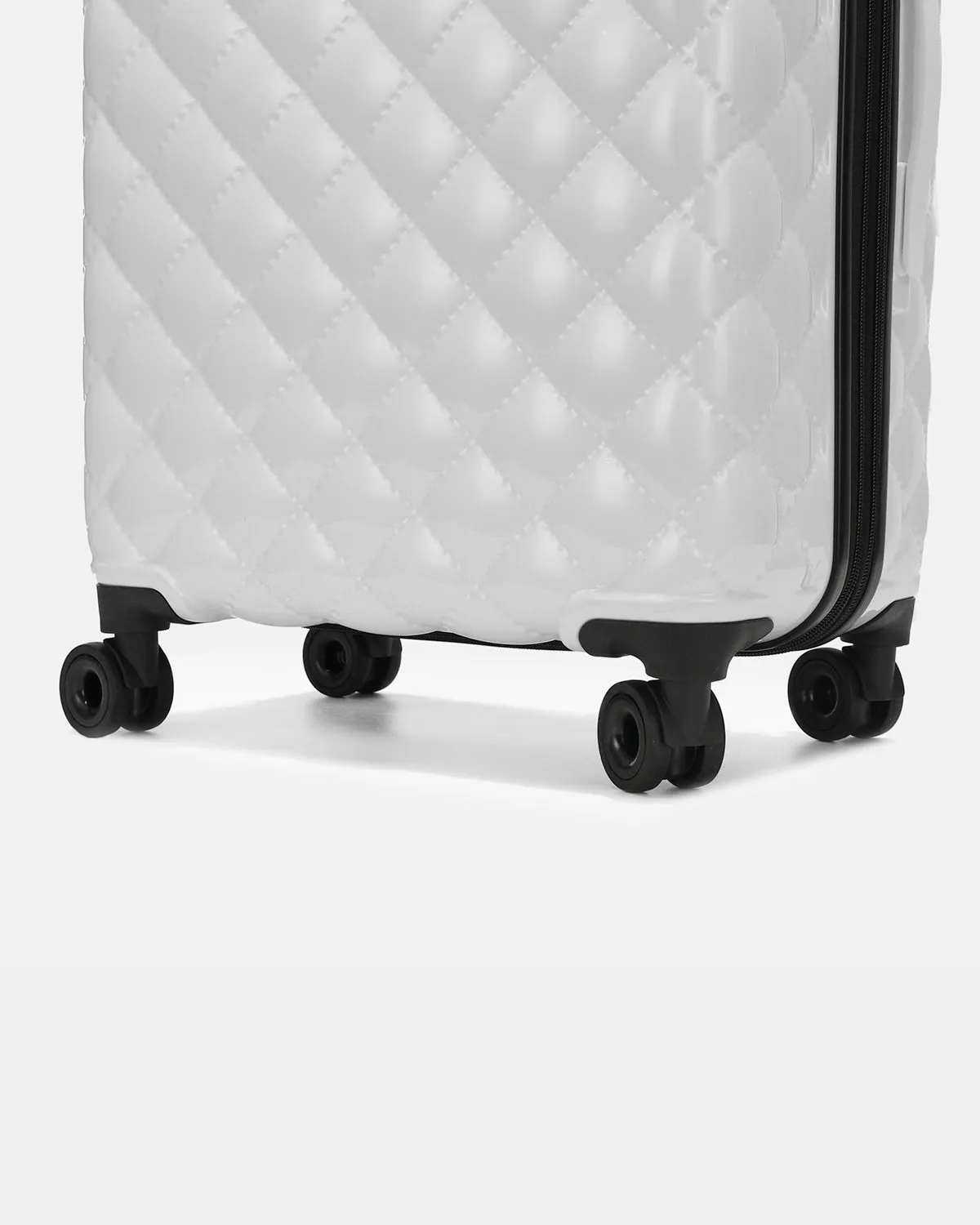 Diamond 3 Piece Luggage Set in White