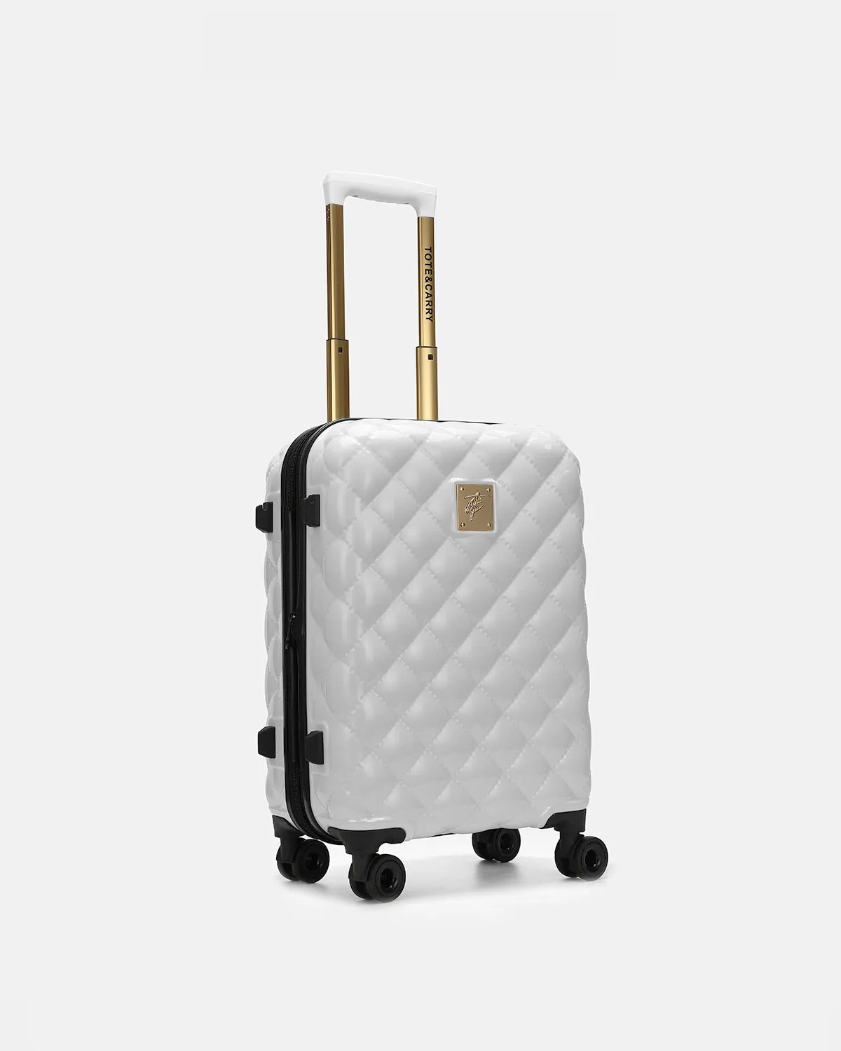 Diamond 3 Piece Luggage Set in White