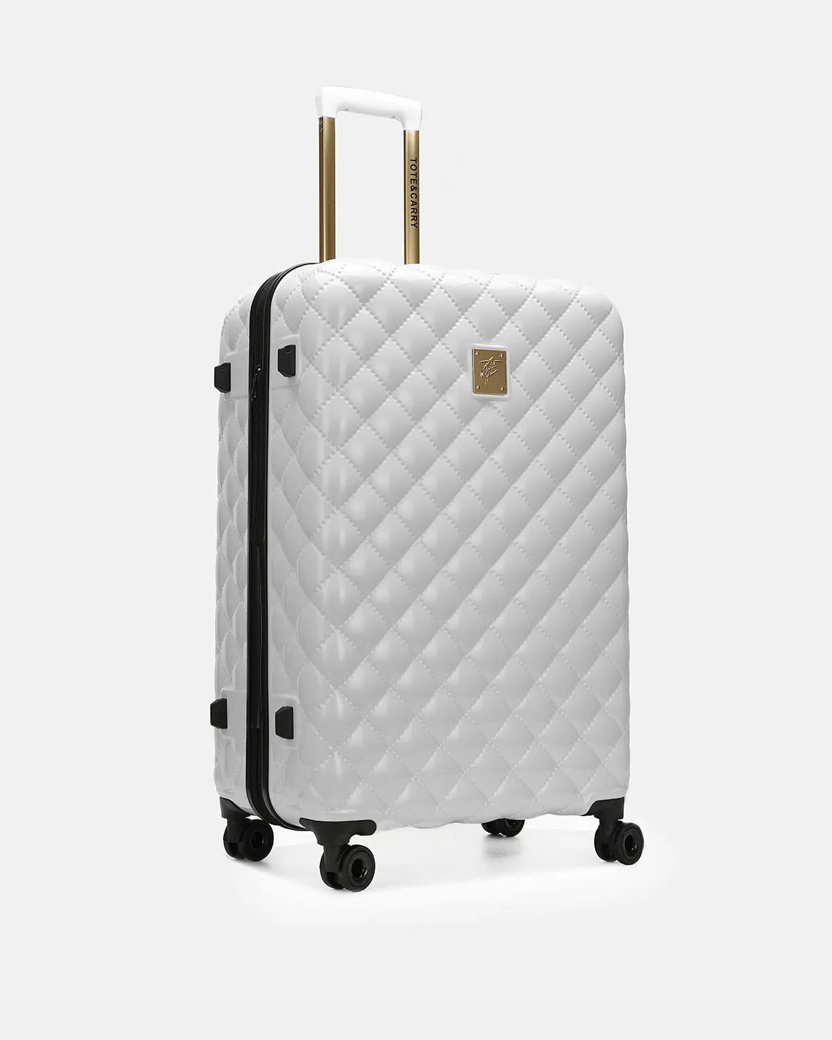 Diamond 3 Piece Luggage Set in White