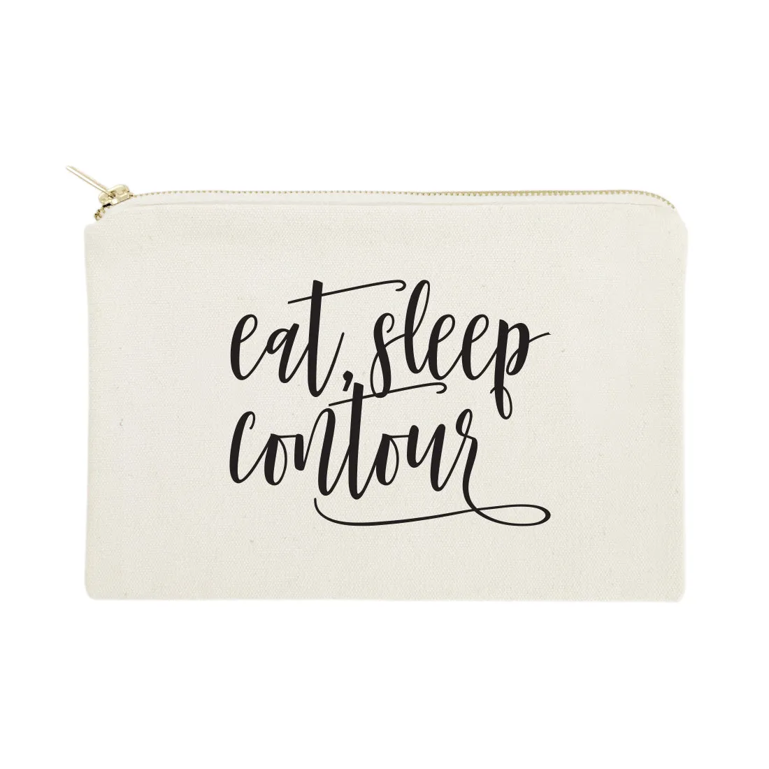 Eat, Sleep, Contour Cotton Canvas Cosmetic Bag by The Cotton & Canvas Co.