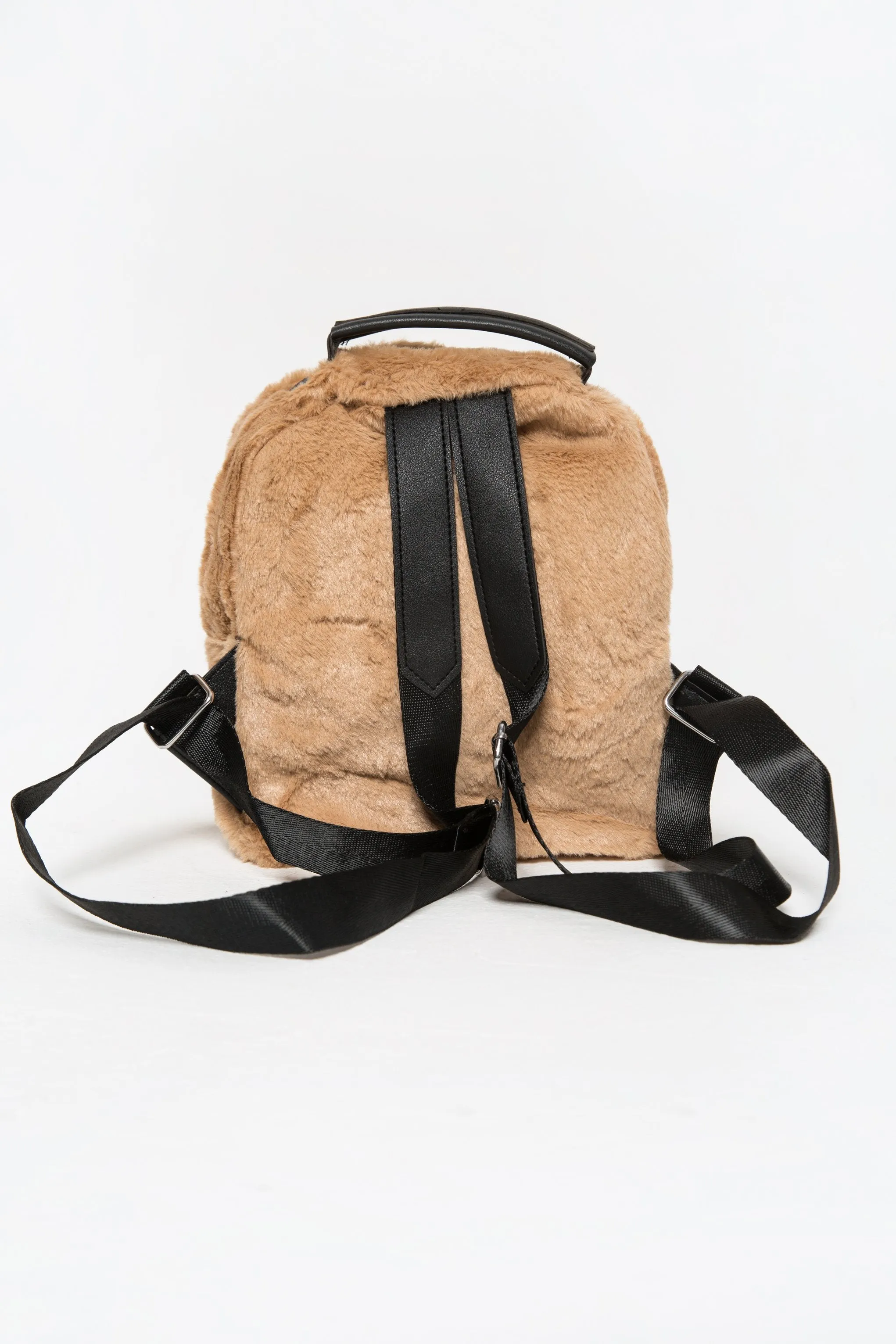 Faux Fur Caramel Cream Mini Backpack