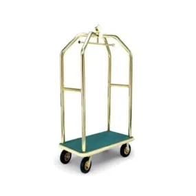 Forbes Industries 2410 43" Specialty Luggage Cart Polished Brass Tubular Superstructure