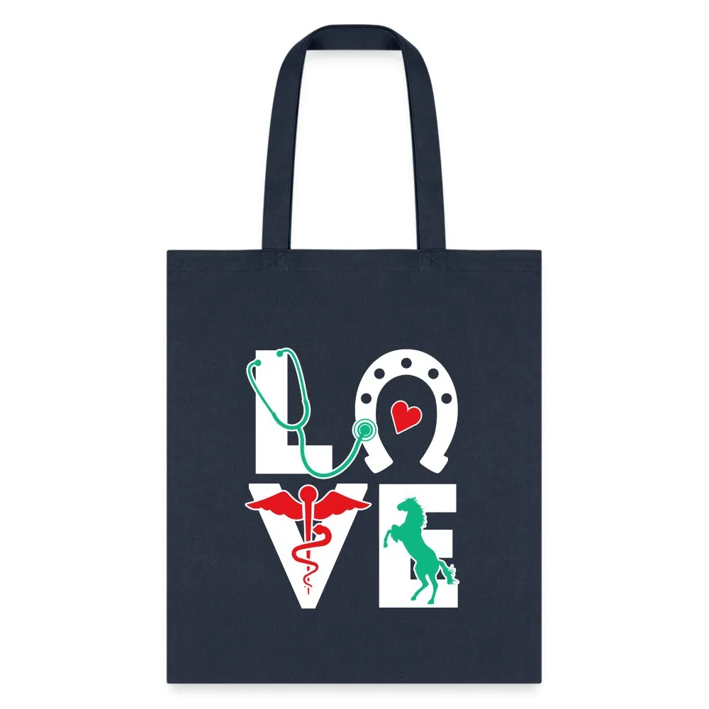 Horse Love Equine Veterinarian Cotton Tote Bag