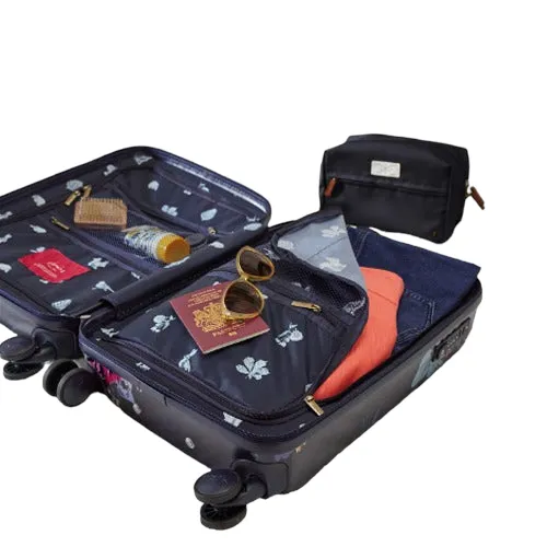 Joules Cambridge 4-Wheel Hard Shell Suitcase - Navy Floral