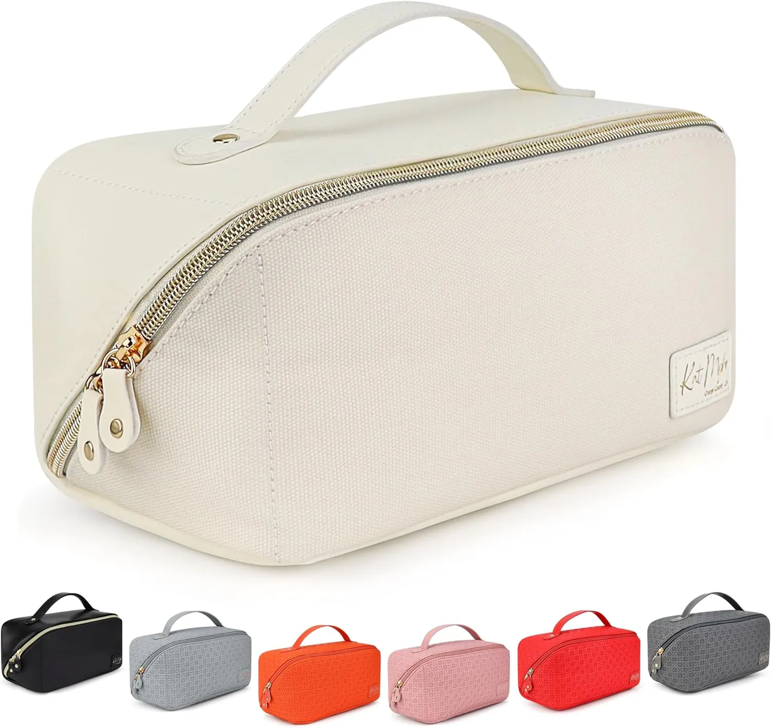 KAT MYHR Large Capacity Travel Cosmetic Bag - White