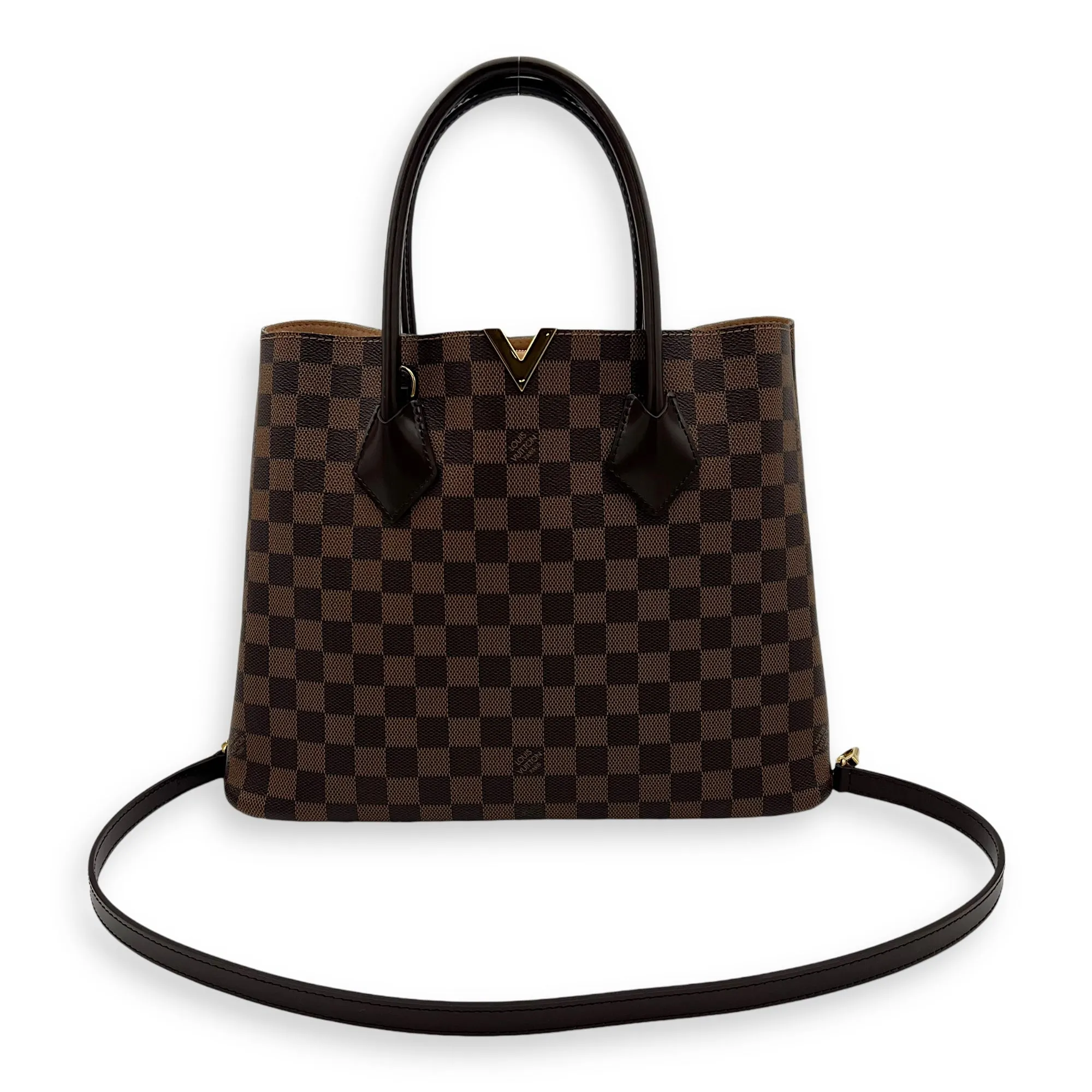 Kensington Tote Bag Brown in Coated Canvas, Gold hardware