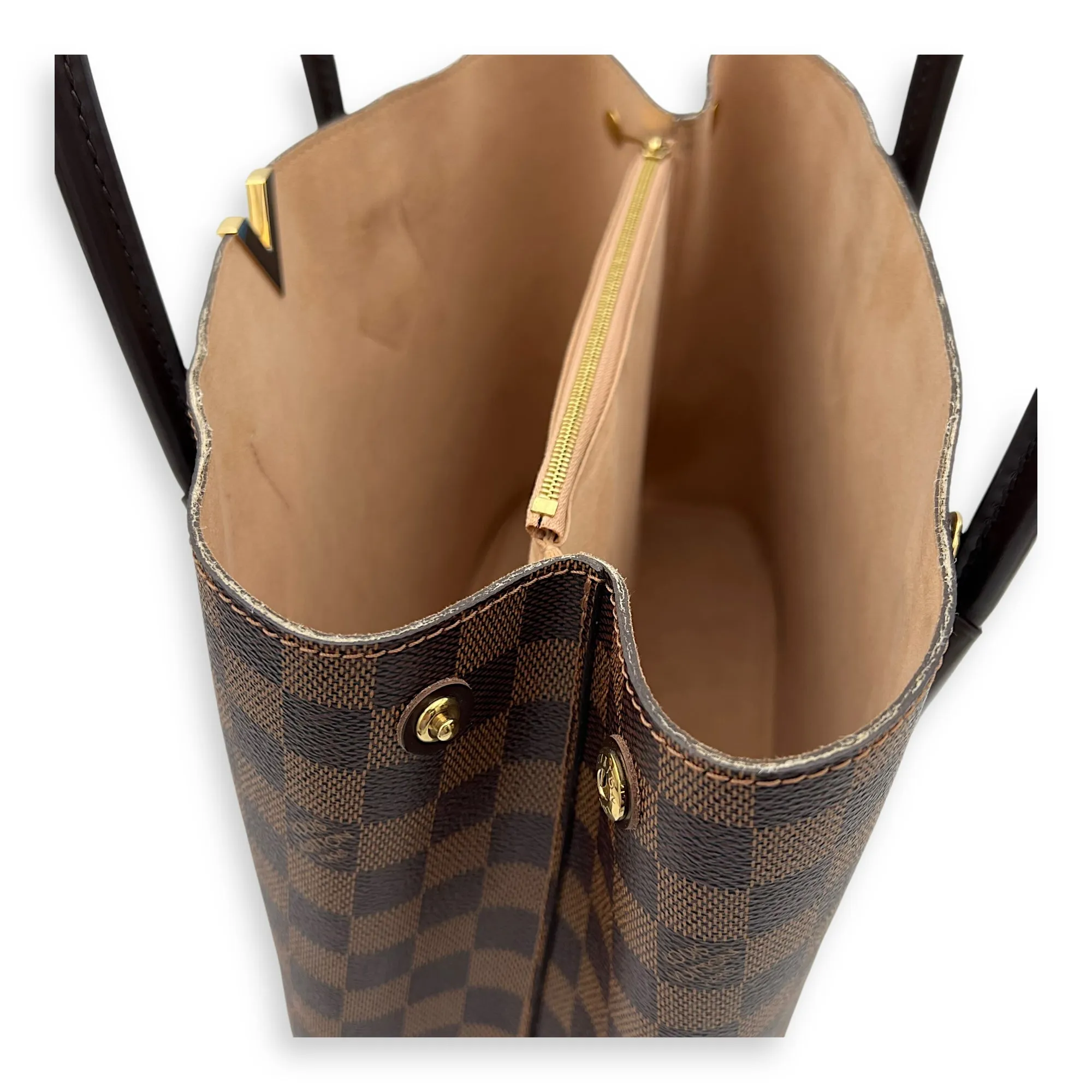 Kensington Tote Bag Brown in Coated Canvas, Gold hardware