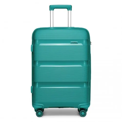 Kono 20 Inch Bright Hard Shell PP Carry-On Suitcase - Cabin Size, Blue/Green