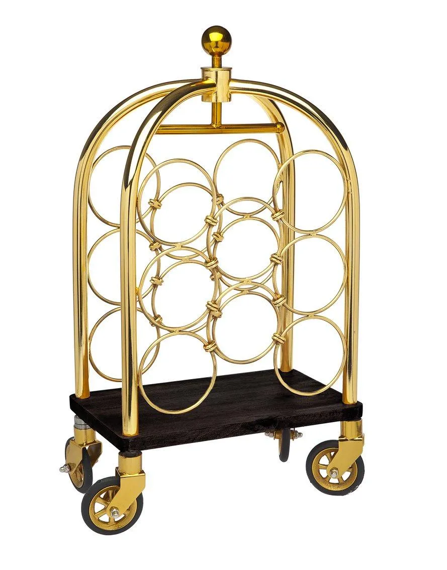 Luggage Cart Winerack Gold