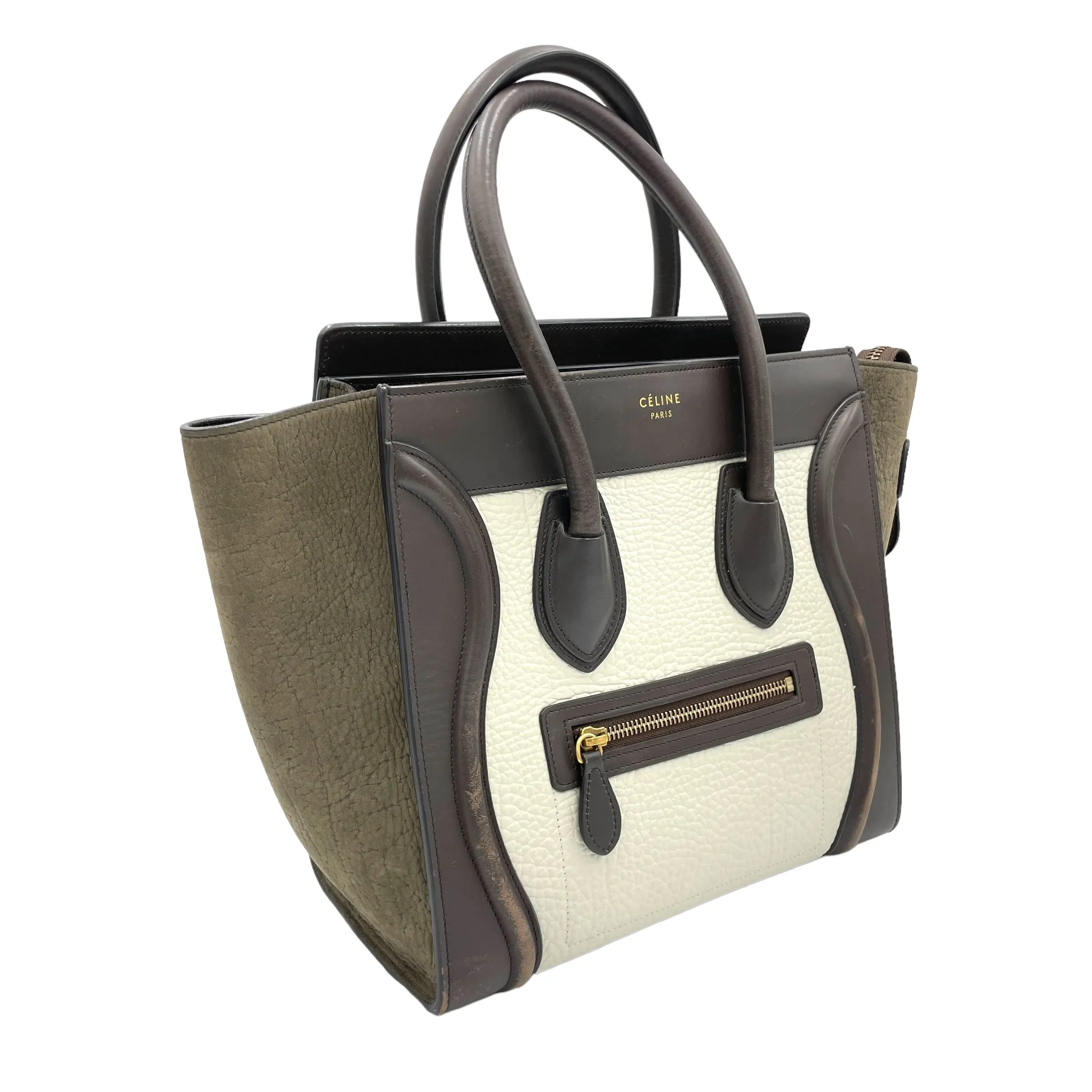 Luggage Top Handle Bag Micro Multi-colour in Calfskin, Gold hardware