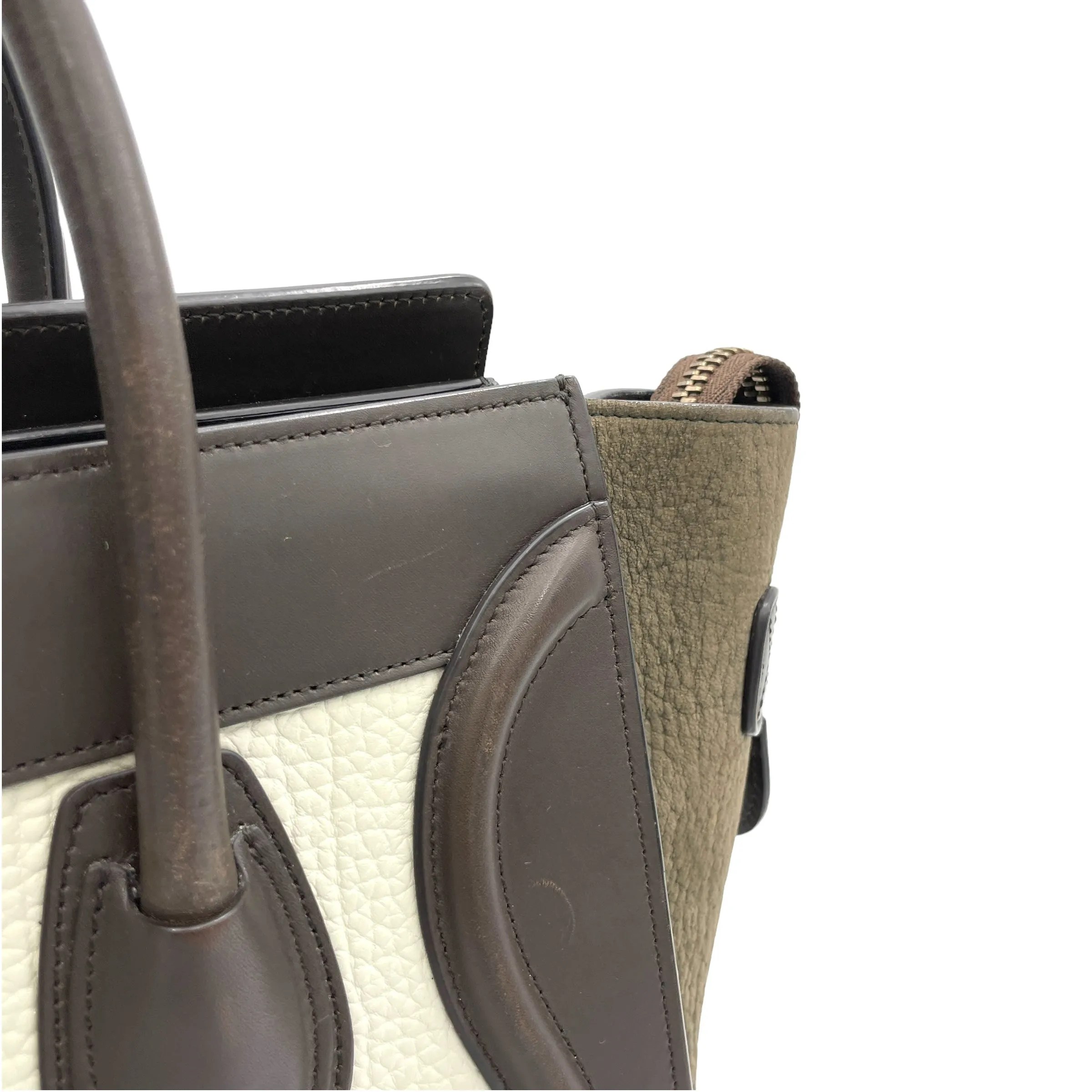 Luggage Top Handle Bag Micro Multi-colour in Calfskin, Gold hardware