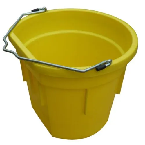 Master Rancher MR20QP/FSB-YEL 20-Quart Yellow Flat Back Sided Utility Bucket Pail - Quantity of 3