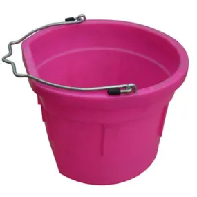 Master Rancher MR8QP/FSB-HTPINK 8-Quart Hot Pink Poly Resin Farm & Ranch Flat Sided Utility Bucket Pail - Quantity of 10