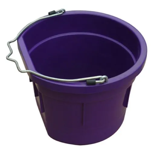 Master Rancher MR8QP/FSB-PURP 8-Quart Purple Poly Resin Farm & Ranch Flat Sided Utility Bucket Pail - Quantity of 4