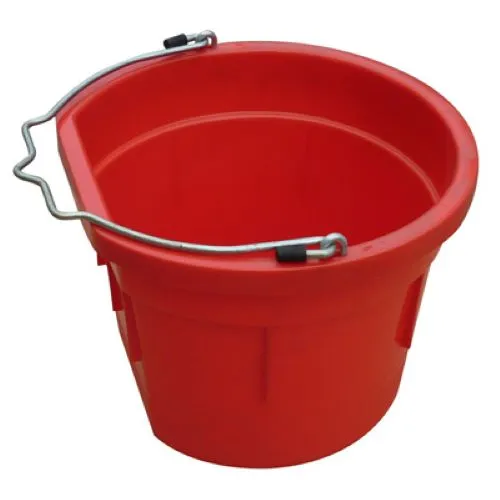 Master Rancher MR8QP/FSB-RED 8-Quart Dark Red Poly Resin Farm & Ranch Flat Sided Utility Bucket Pail - Quantity of 6