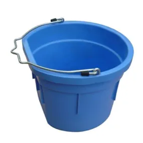 Master Rancher MR8QP/FSB-SKYBLU 8-Quart Sky Blue Poly Resin Farm & Ranch Flat Sided Utility Bucket Pail - Quantity of 8