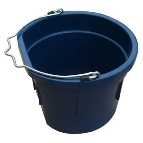 Master Rancher MR8QTP/FSB-DRKBLUE 8-Quart Dark Blue Poly Resin Farm & Ranch Flat Sided Utility Bucket Pail - Quantity of 6