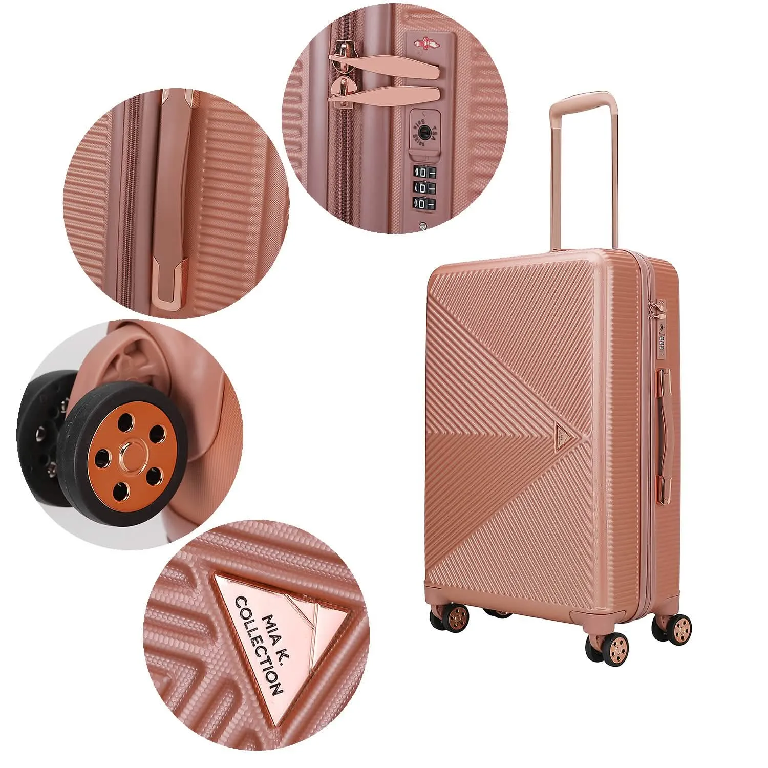 Mia K's Felicity Premium Hard-Shell Spinner Luggage Collection