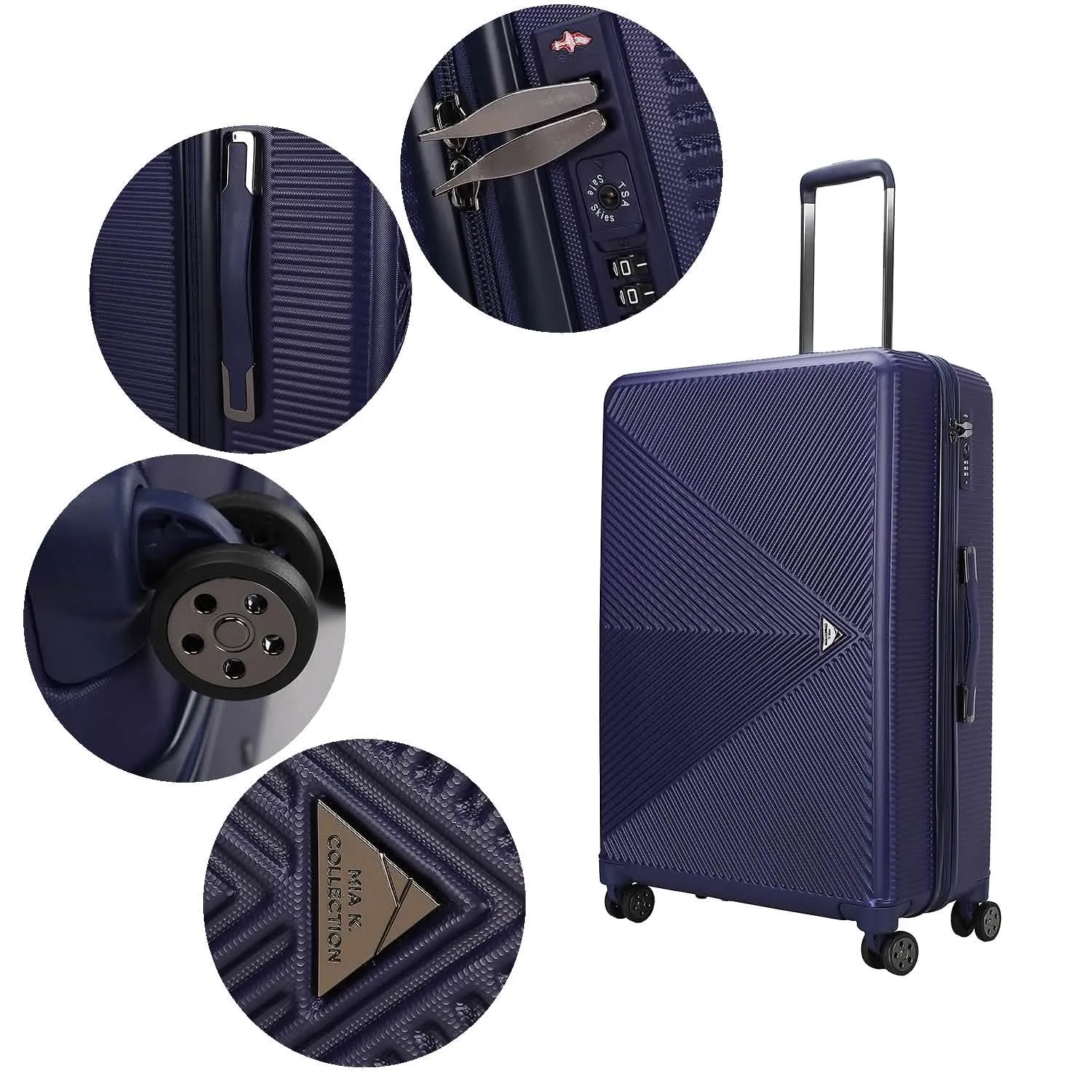 Mia K's Felicity Premium Hard-Shell Spinner Luggage Collection